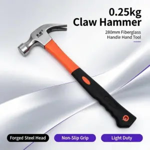 0.25kg Carbon Steel Claw Hammer with Non-Slip Plastic Handle