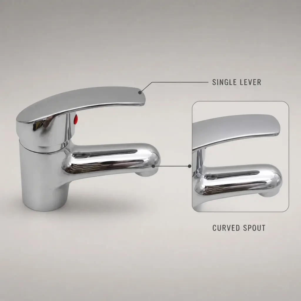 Single Lever Bathroom Basin Faucet Chrome Vanity Mixer Tap