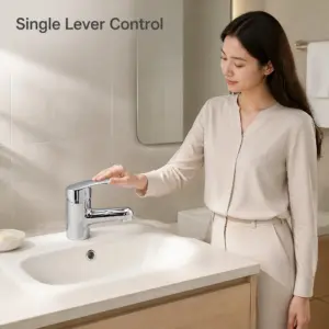 Single Lever Bathroom Basin Faucet Chrome Vanity Mixer Tap