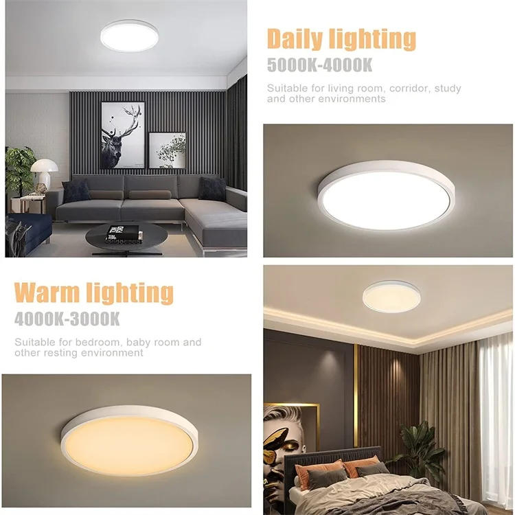 YG 9 in. 18W 3CCT Round LED Flush Mount Ceiling Light YG-9SM18-ETL